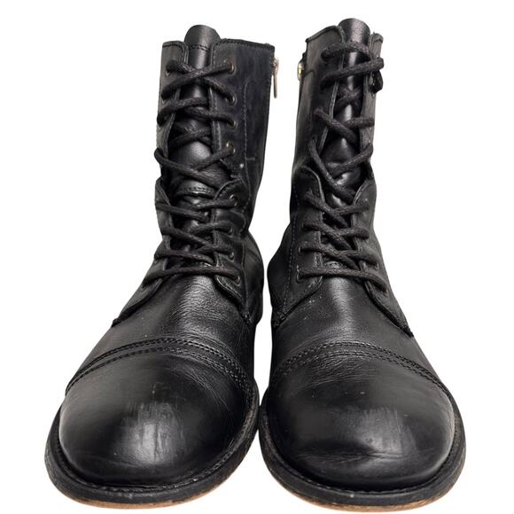 Steve Madden Men’s Trek Boots Black Pigskin Leather Combat Lace Up Zipper Sz 13 - Picture 15 of 16